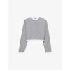 Prada Cotton T-shirt Cropped Length Long Sleeves In Purple