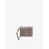 Prada Womens  Triangle-plaque Small Leather Wallet