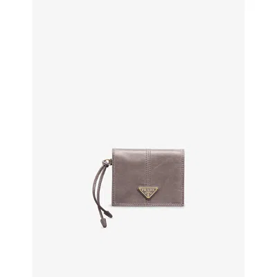 Prada Womens  Triangle-plaque Small Leather Wallet