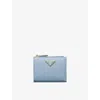Prada Womens Light Blue Brand-plaque Small Leather Wallet