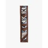 Prada Womens Light Blue Geometric Lettered-logo Printed Twill Scarf