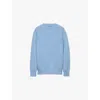 Prada Ribbed Wool Knit Sweater With Crew Neck In Light Blue