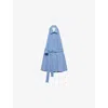 Prada Womens Light Blue Sleeveless Striped Cotton-poplin Mini Shirt Dress