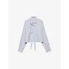 Prada Womens Light Blue Striped Cotton Poplin Shirt In Blue