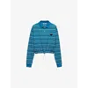 Prada Striped Polo Shirt In Light Blue