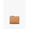 Prada Womens Neutral Brand-plaque Small Saffiano Leather Wallet