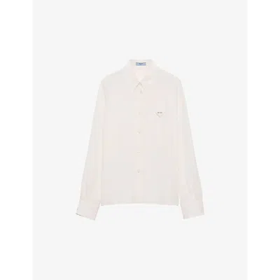 Prada Crepe Chine Shirt In Nude
