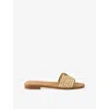 Prada Women Beige Logo Sandals In Nude