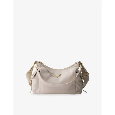 Prada Womens Neutral Explore Large Leather Cross-body Bag In White