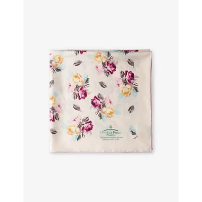 Prada Floral-print Silk Scarf In Neutral