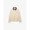 Prada Embroidered Garment-dyed Old Gabardine Blouson Jacket In Neutral