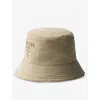 Prada Womens Neutral Logo-embossed Recycled-nylon Bucket Hat In Nude