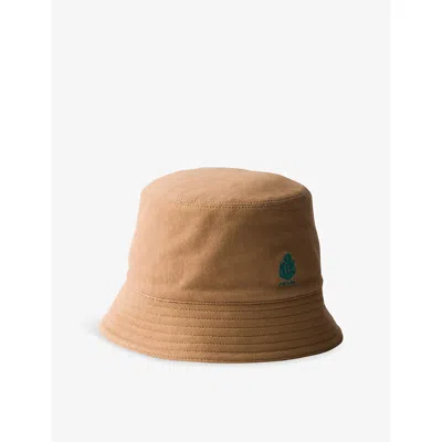 Prada Womens Neutral Old Piqué Cotton Bucket Hat In Red