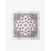 Prada Womens Neutral Printed Paisley Cotton Scarf 65 X 65cm