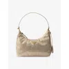 Prada Womens Neutral Re-edition 2005 Silk Blend And Crystal-studded Bag In Neutral