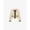 Prada Trimmed Cropped Jackets With Pockets And Buttons In Neutral