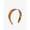 Prada Womens Neutral Tortoiseshell-pattern Acrylic Headband In Animal Print