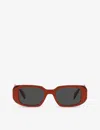 Prada Womens Orange Pr 17ws Rectangular-frame Acetate Sunglasses In Orange