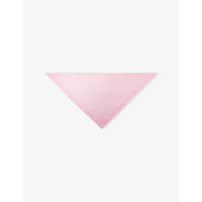 Prada Womens Pink Brand-print Silk Scarf