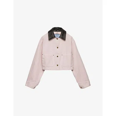 Prada Womens Pink Canvas Blouson Jacket
