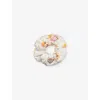 Prada Womens Pink Floral-print Satin Hair Scrunch In White