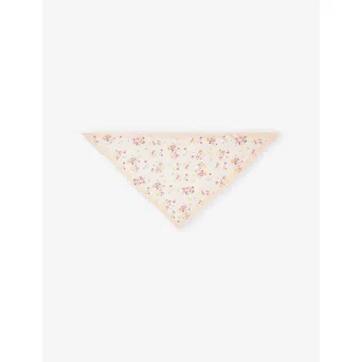 Prada Womens Pink Floral-print Silk-twill Scarf