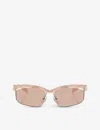 Prada Sculptural Oval Runway Sunglasses In Pink