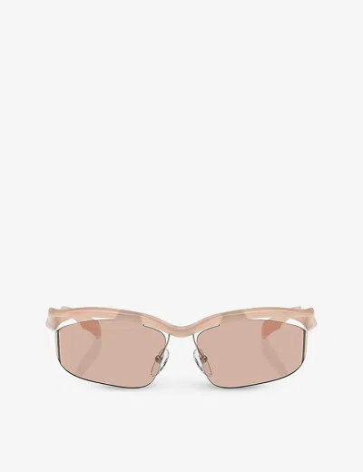 PRADA WOMENS PINK PR A25S CAT-EYE ACETATE SUNGLASSES