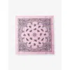 Prada Womens Pink Printed Paisley Cotton Scarf 65 X 65cm