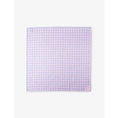 Prada Womens Pink Printed Silk-twill Scarf