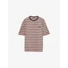Prada Womens Pink Striped Lisle Cotton-jersey T-shirt In Multi