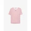 Prada Cotton Mesh Top In Pink