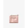 Prada Womens Pink Triangle-logo Small Leather Wallet In Pink