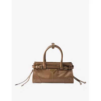 Prada Womens  Bonnie Mini Leather Handbag In White