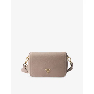 Prada Womens Powder Leather Shoulder Bag In Neutral