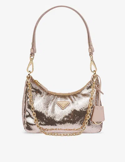 Prada Womens Powder Re-nylon Recycled-nylon Shoulder Bag