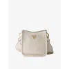Prada Womens Powder Triangle-patch Leather Mini Shoulder Bag In Neutral