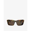 Prada Womens Pr 08ys Butterfly-frame Acetate Sunglasses