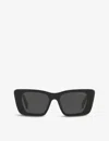 Prada Womens Pr 08ys Butterfly-shaped Acetate Sunglasses Black In Black
