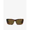 Prada Womens Pr 08ys Butterfly-shaped Tortoiseshell Acetate Sunglasses Brown In Brown