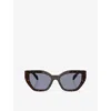 Prada Womens Pr A09s Butterfly-frame Tortoiseshell Acetate Sunglasses Brown