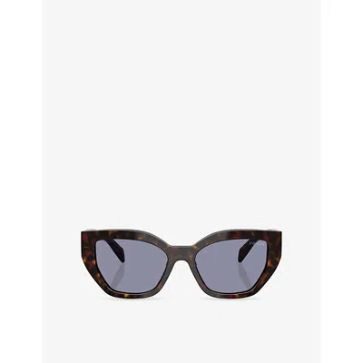 Prada Womens Pr A09s Butterfly-frame Tortoiseshell Acetate Sunglasses Brown