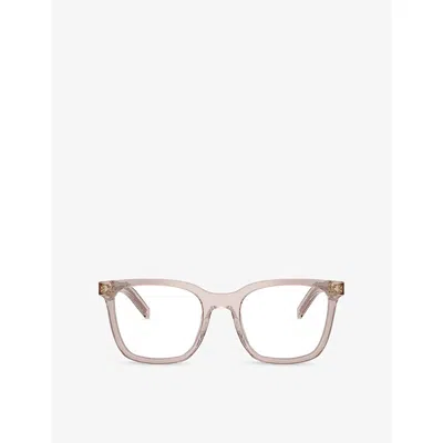 Prada Womens Purple Pr B11v Round-frame Plastic Optical Glasses