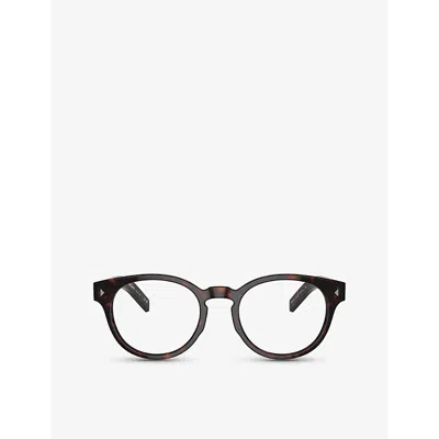 Prada Womens Brown A14v Oval-shape Acetate Sunglasses
