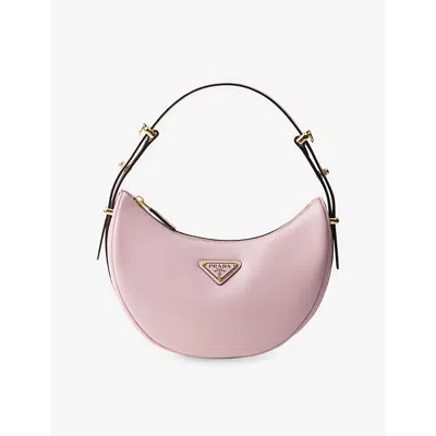 Prada Womens Pink Arqué Leather Shoulder Bag