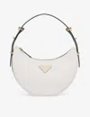 Prada Shoulder Bag With Adjustable Strap And Curved Silhouette In White