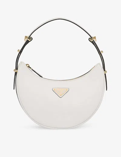PRADA WOMENS WHITE ARQUÉ LEATHER SHOULDER BAG