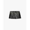 Prada Leather Mini Skirt In Black