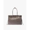 Prada Womens Grey Brand-plaque Large Leather Shoulder Bag In Grey