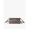 Prada Small Leather Shoulder Bag In Grey
